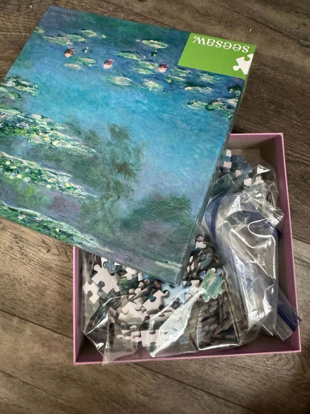 Seesaw Water Lilies by Claude Monet 500-Piece Jigsaw Puzzle - Picture 3 of 3